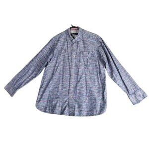 Tommy Bahama Chambray Button Front‎ Shirt Sz L L/S Casual Cotton W407 Workwear